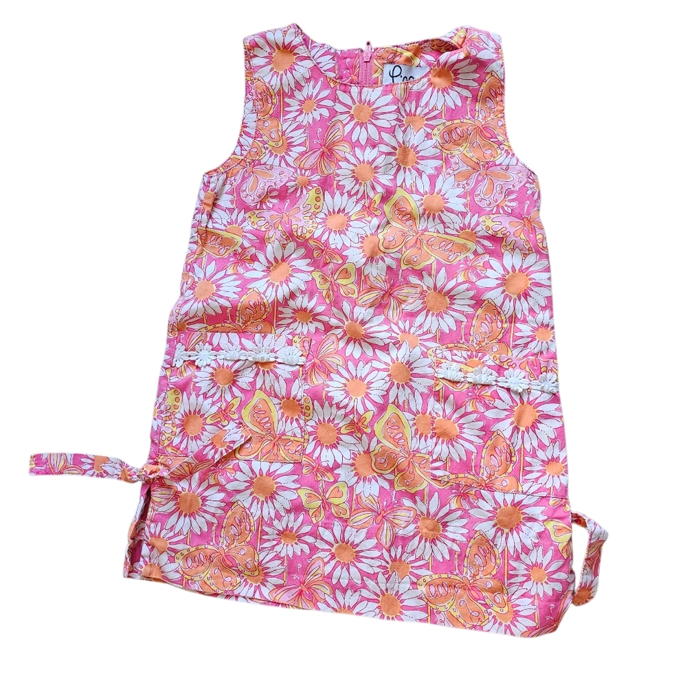 Vintage Lilly Pulitzer Girls Shift Dress 4 Pink